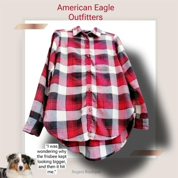 🌿American Eagle Outfitters Women's XS Plaid Flannel Shirt - Cozy & Stylish - Picture 7 of 8